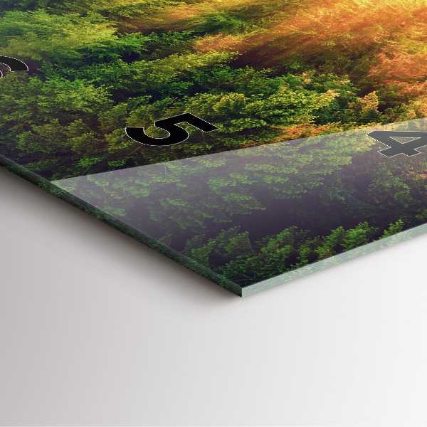 Szögletes fali üvegóra Naplemente a dombok felett