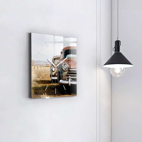 Szögletes fali üvegóra Régi autók