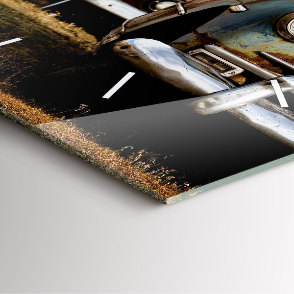 Szögletes fali üvegóra Régi autók