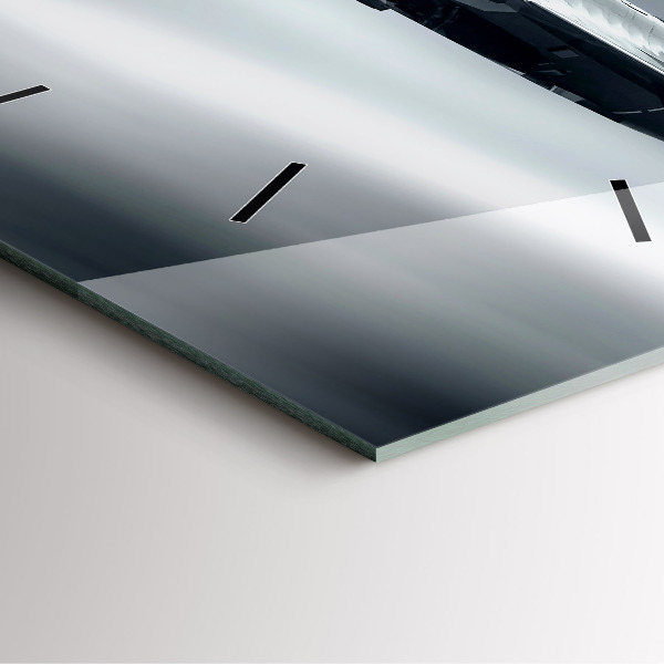 Szögletes fali üvegóra Katonai repülőgép repülés közben