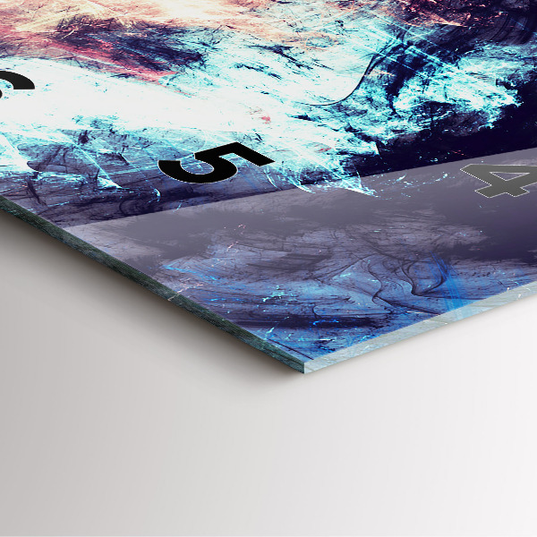 Szögletes fali üvegóra Absztrakt festészet