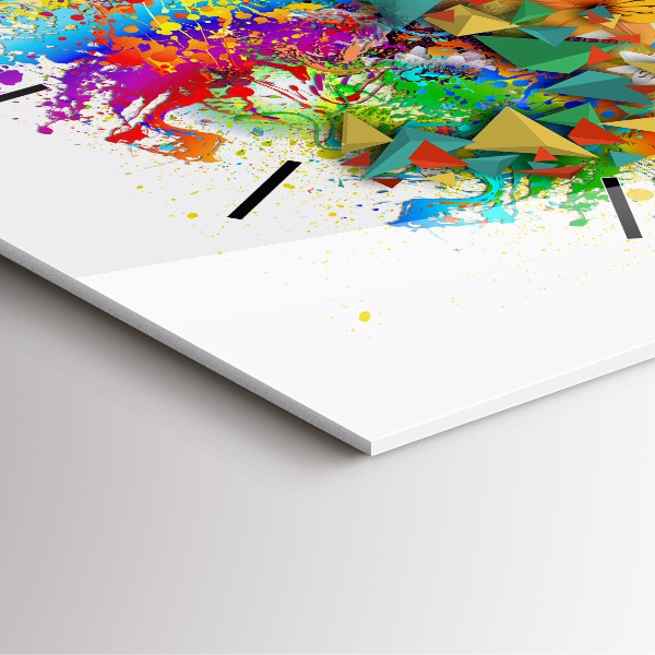 Szögletes fali üvegóra Virágos harmónia pillangókkal