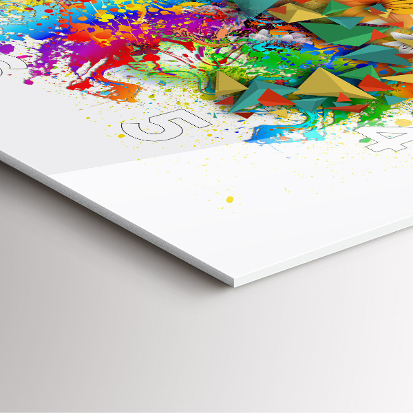 Szögletes fali üvegóra Virágos harmónia pillangókkal