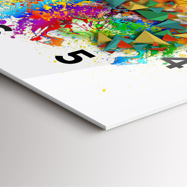 Szögletes fali üvegóra Virágos harmónia pillangókkal