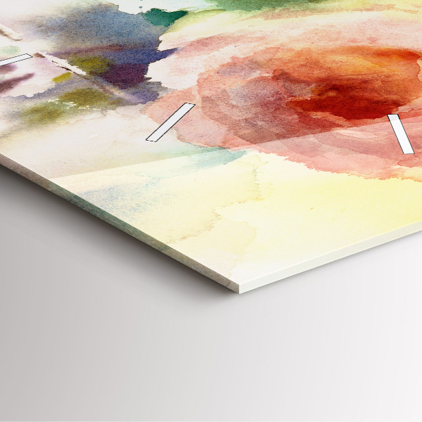 Szögletes fali üvegóra Rózsa vázában Akvarell