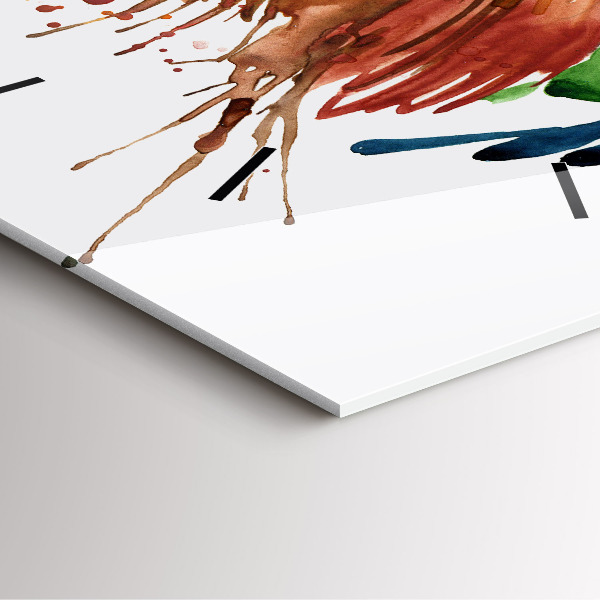 Szögletes fali üvegóra Színes kakas