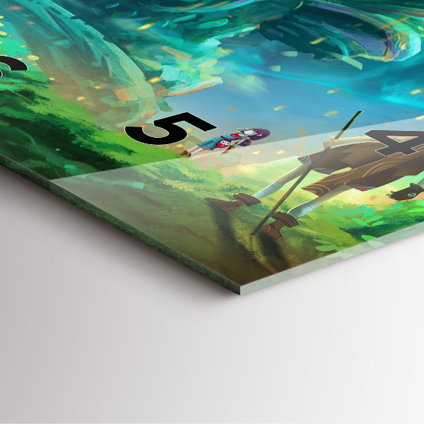 Szögletes fali üvegóra Gyerekek az erdőben