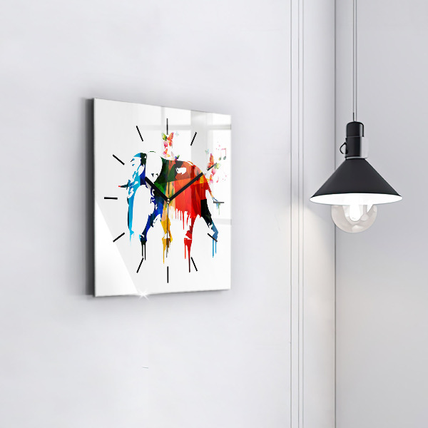 Szögletes fali üvegóra Színes festett elefánt