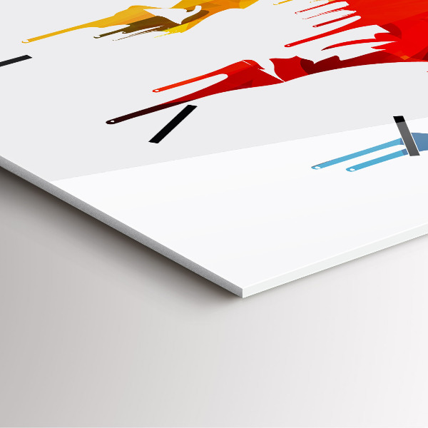 Szögletes fali üvegóra Színes festett elefánt