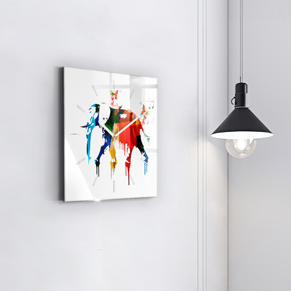 Szögletes fali üvegóra Színes festett elefánt