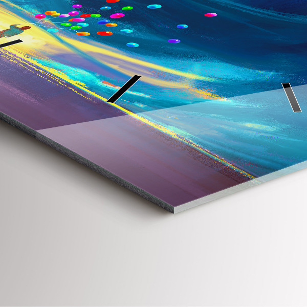 Szögletes fali üvegóra Baba és léggömbök