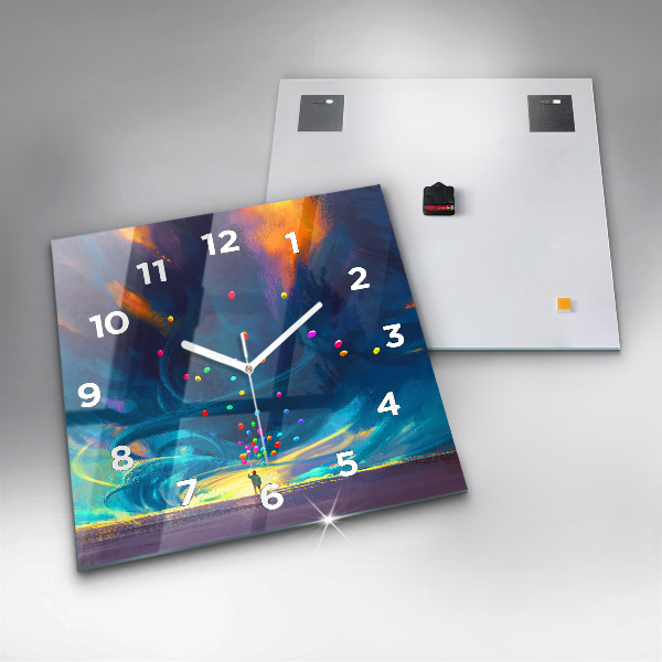 Szögletes fali üvegóra Baba és léggömbök