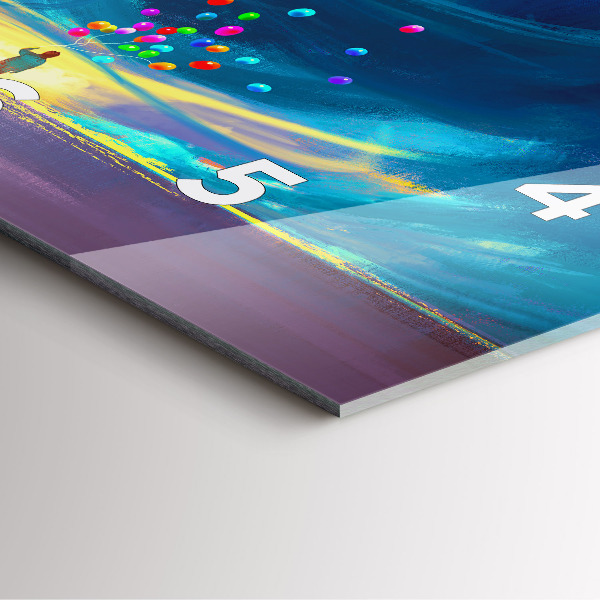 Szögletes fali üvegóra Baba és léggömbök