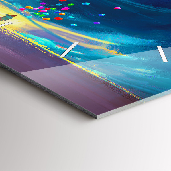 Szögletes fali üvegóra Baba és léggömbök