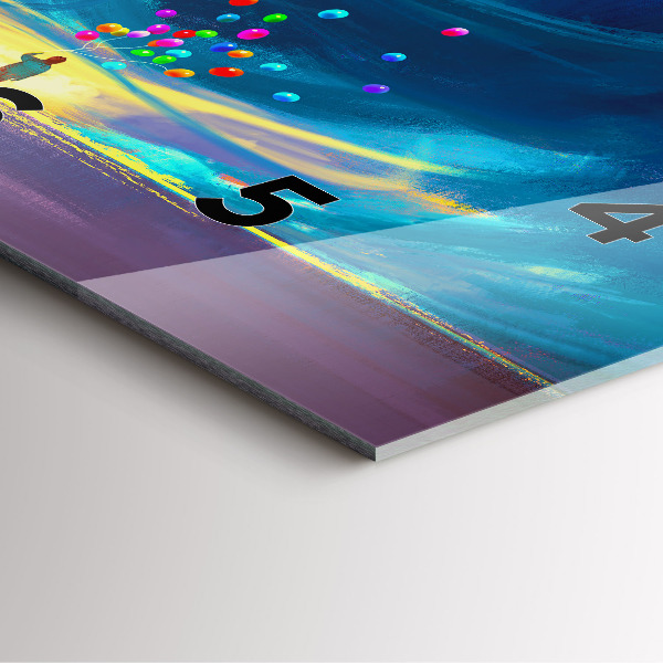 Szögletes fali üvegóra Baba és léggömbök