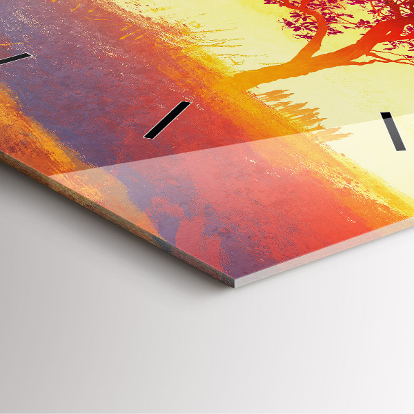 Szögletes fali üvegóra Őszi táj