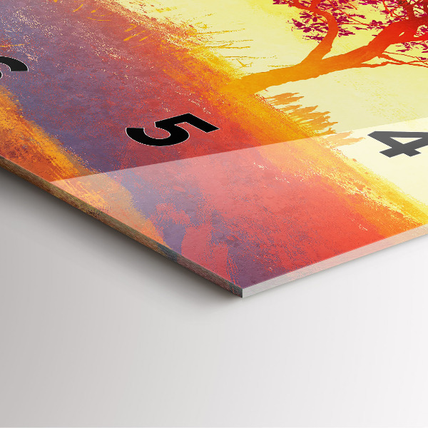 Szögletes fali üvegóra Őszi táj