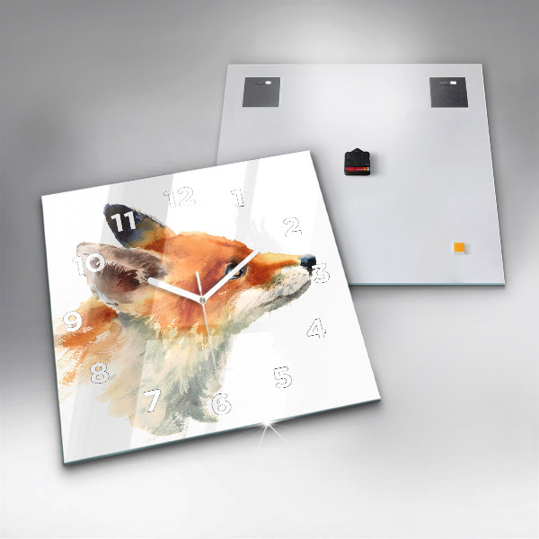 Szögletes fali üvegóra Akvarell fiatal róka