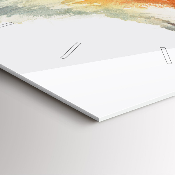 Szögletes fali üvegóra Akvarell fiatal róka