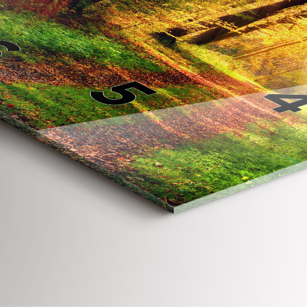 Szögletes fali üvegóra Őszi erdei táj