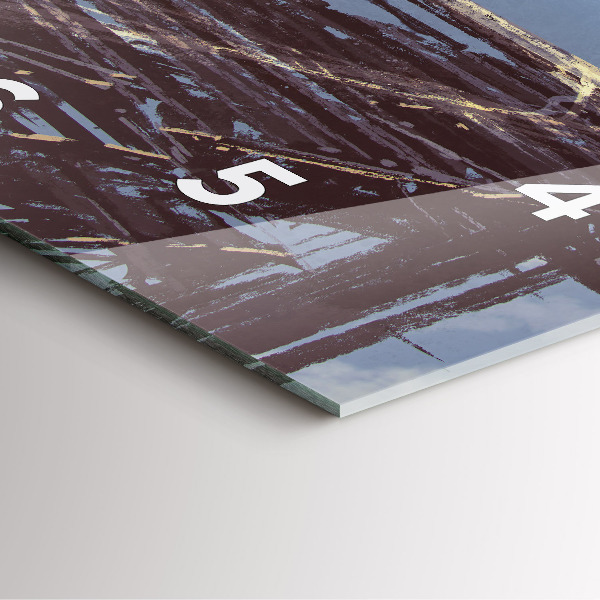 Szögletes fali üvegóra Angyal, híd és kerékpár