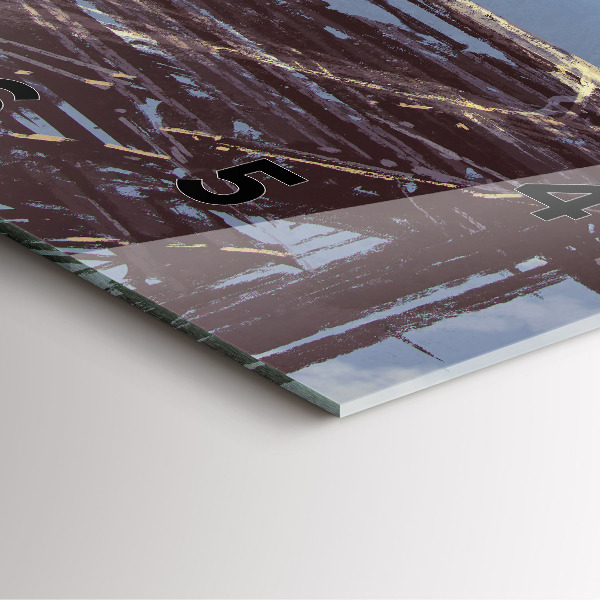 Szögletes fali üvegóra Angyal, híd és kerékpár