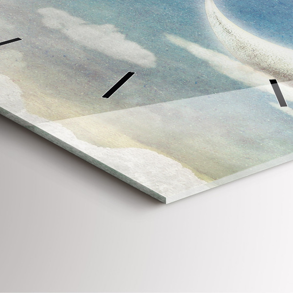 Szögletes fali üvegóra Lány a Holdon