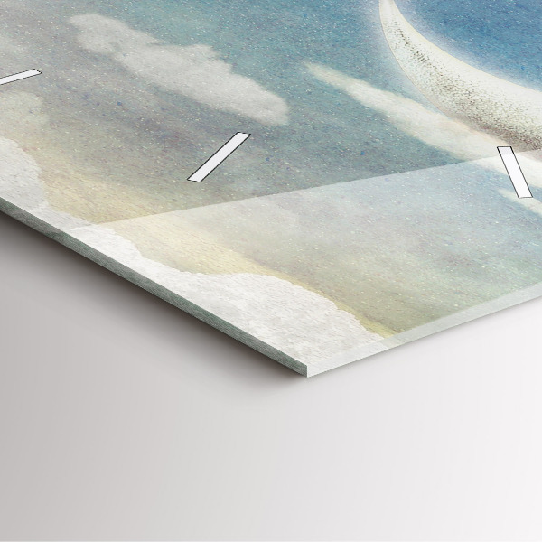 Szögletes fali üvegóra Lány a Holdon