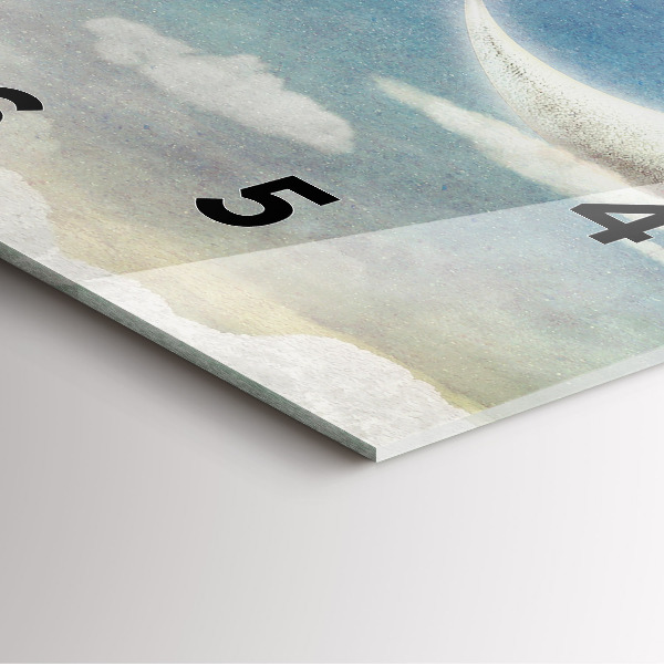 Szögletes fali üvegóra Lány a Holdon