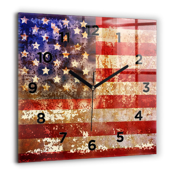 Szögletes fali üvegóra Vintage USA zászló