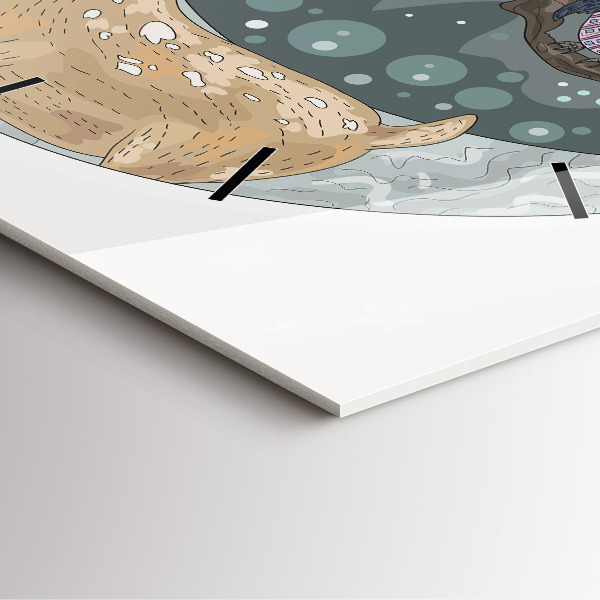 Szögletes fali üvegóra Éjszakai állatok és a Hold