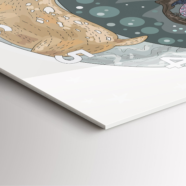 Szögletes fali üvegóra Éjszakai állatok és a Hold