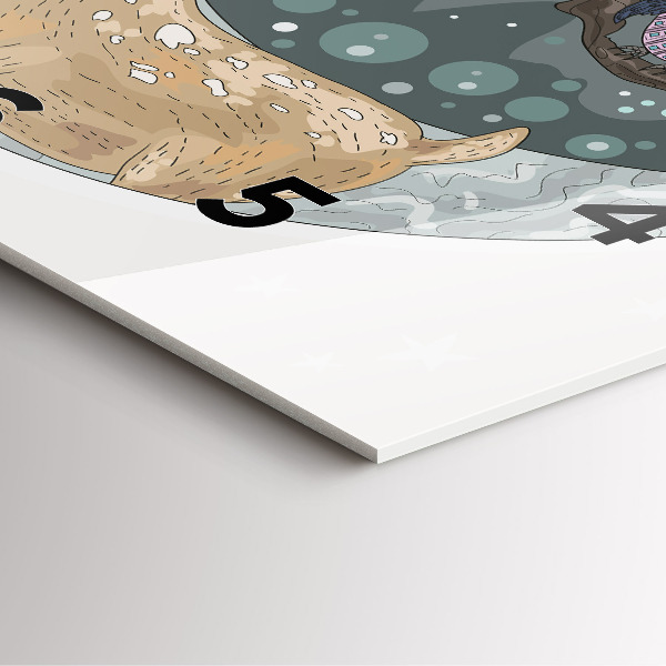 Szögletes fali üvegóra Éjszakai állatok és a Hold