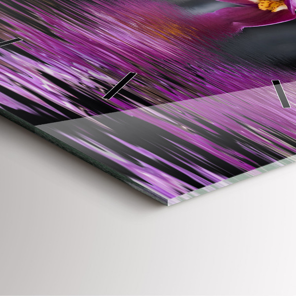 Szögletes fali üvegóra Orchidea virág a vízen