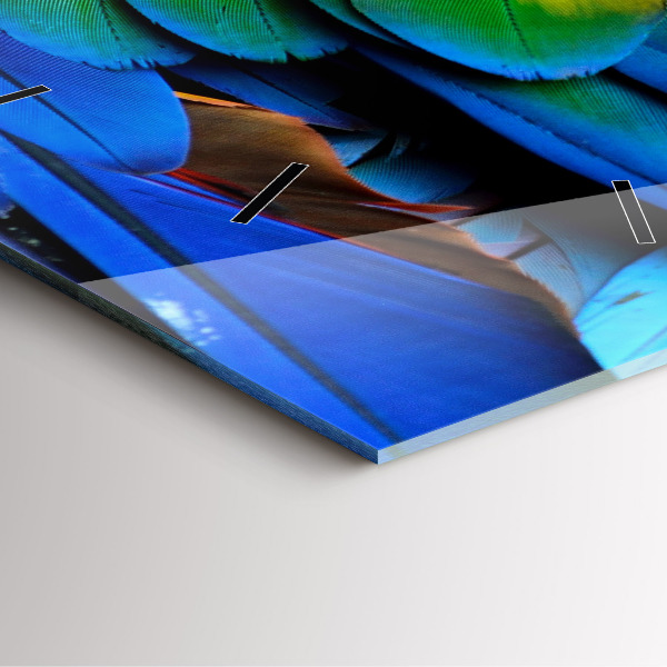 Szögletes fali üvegóra Színes madárszárnyak