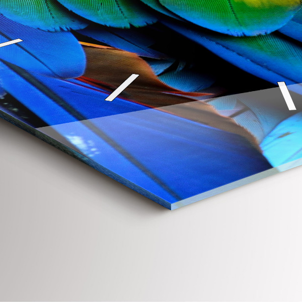 Szögletes fali üvegóra Színes madárszárnyak