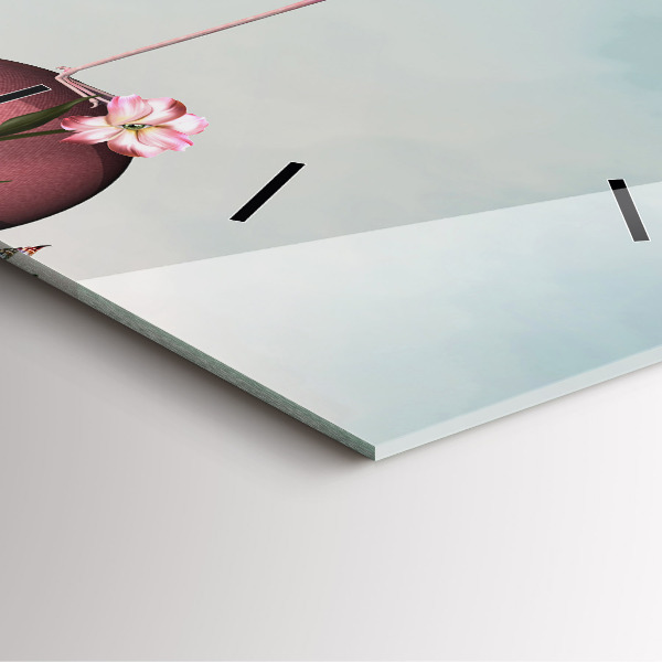 Szögletes fali üvegóra Szürreális flamingó