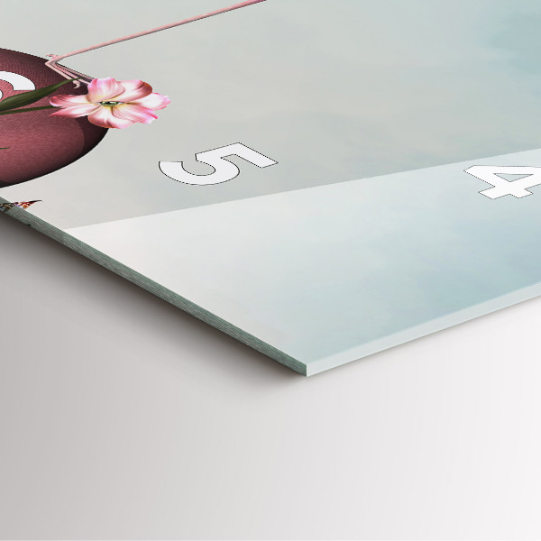 Szögletes fali üvegóra Szürreális flamingó