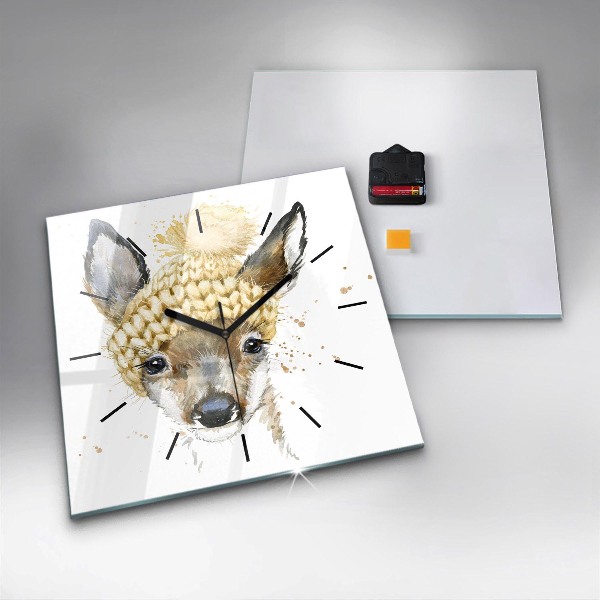 Szögletes fali üvegóra Egy szarvas