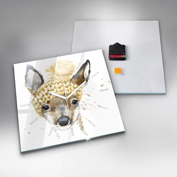 Szögletes fali üvegóra Egy szarvas