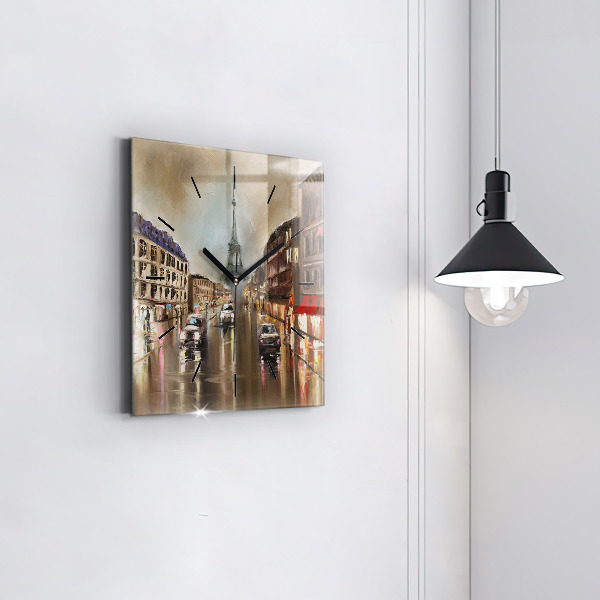 Szögletes fali üvegóra Párizs városának építészete