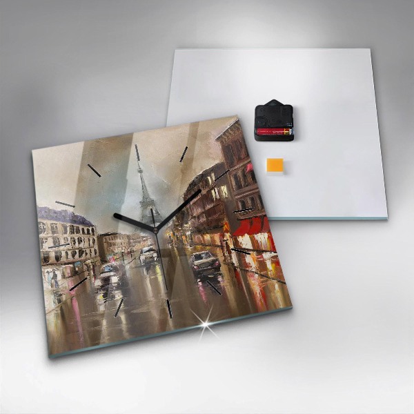 Szögletes fali üvegóra Párizs városának építészete