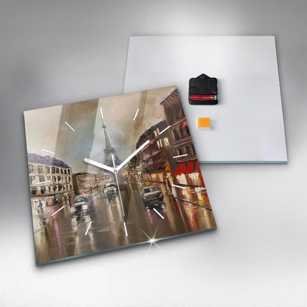 Szögletes fali üvegóra Párizs városának építészete