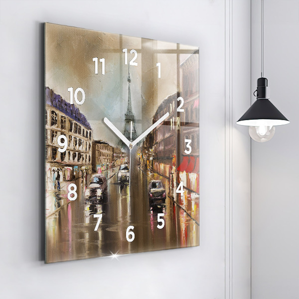 Szögletes fali üvegóra Párizs városának építészete