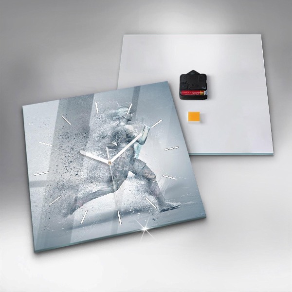 Szögletes fali üvegóra Futó ember