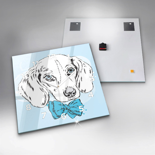 Szögletes fali üvegóra Kölyökkutya