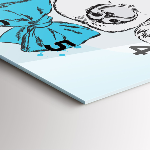 Szögletes fali üvegóra Kölyökkutya