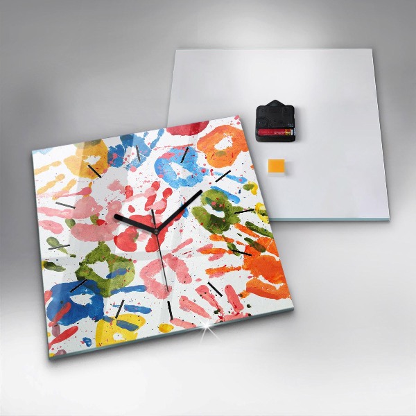 Szögletes fali üvegóra Gyermek kézlenyomatok