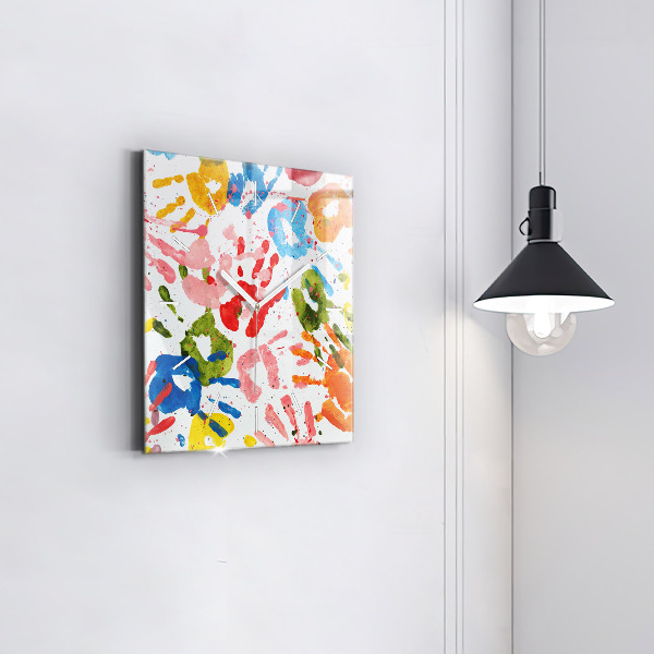 Szögletes fali üvegóra Gyermek kézlenyomatok