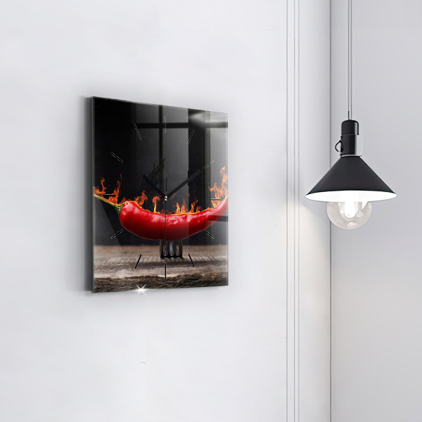 Szögletes fali üvegóra Pepperoni bors